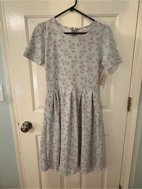 LuLaRoe Amelia Dress Medium NWT Pastel Floral cottagecore summer romantic